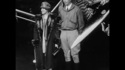 CIRCA 1927 - Charles Lindbergh makes his historic flight (narrated in 1965).