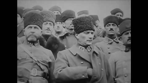 CIRCA 1919 - Mustafa Kemal Ataturk leads the Turkish Liberation Movement, gathering an army to fight off occupying forces (narrated in 1958).