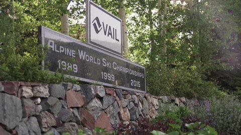 Vail, Colorado - June 10, 2021: Vail, Alpine World Ski Champtionships plaque