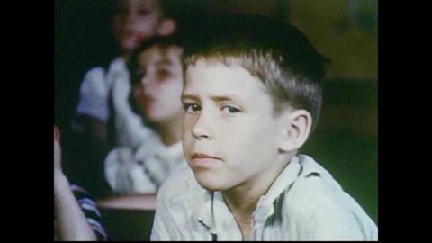 Circa 1952 Elementary School Students Stage Stock Footage Video (100%