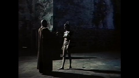 CIRCA 1973 - In this horror film, a woman in sensual clothing begins a dance in an insane asylum.