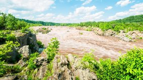 The Potomac River in time-lapse at Great Falls National park