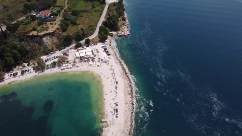Split beach drone view. Croatia. Drone shot - Aerial view.