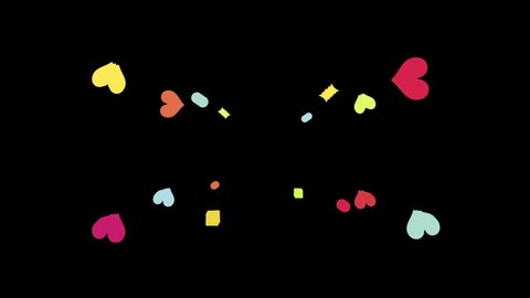 Effect Animation Of Cute Exploding Hearts.