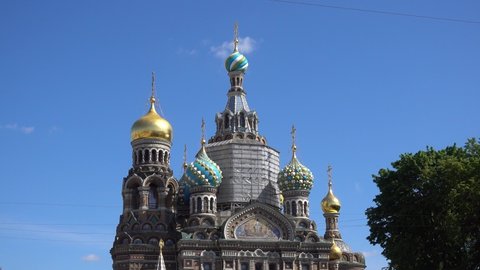 Cathedral of the Resurrection of Christ on the Blood, or the Church of the Savior on the Blood. Russia, Saint Petersburg June 2021