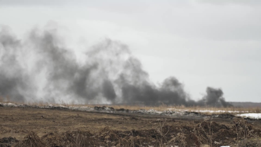military training, smoke, 
smoke after the fight
