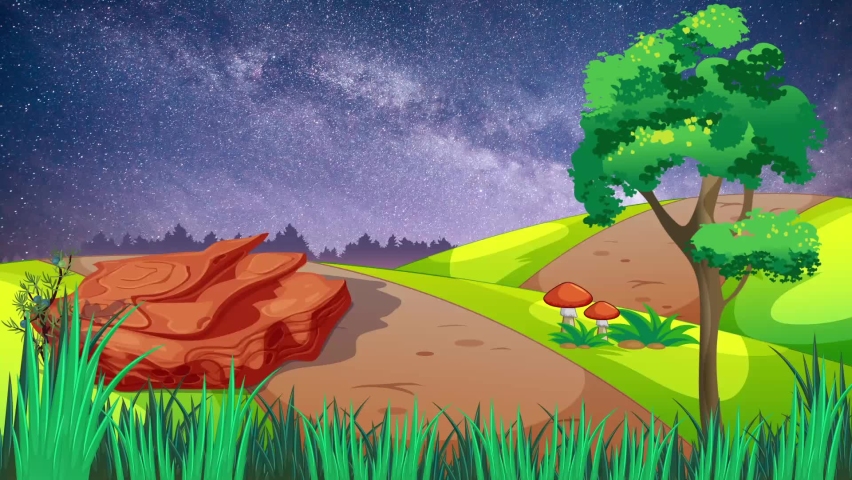 Beautiful Sky In The Night Over The Hills