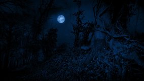 Rush Of Wind Scatters Leaves In The Scary Woods At Night - Powered by Shutterstock - Get 15% off with code: PIKWIZARD15