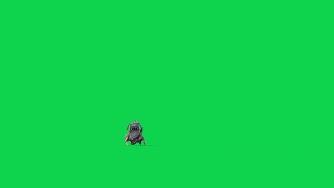 Cartoon Dragon Dog Green Screen Runs Monster Front 3D Animation 4K