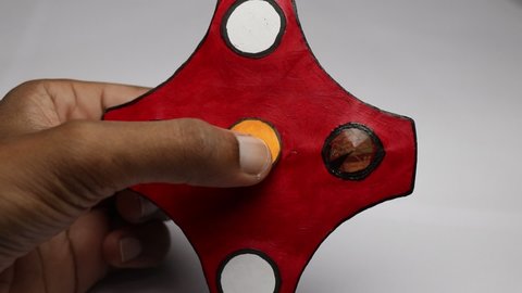 Pop it also called as simple dimple fidget spinner made at home spinning in hand. Stress reducing and relaxation fidgets