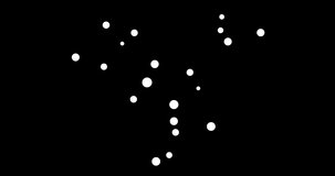 Andromeda constellation. Stars in the night sky. Constellation in line art style in black and white. Cluster of stars and galaxies. Horizontal composition, 4k video quality