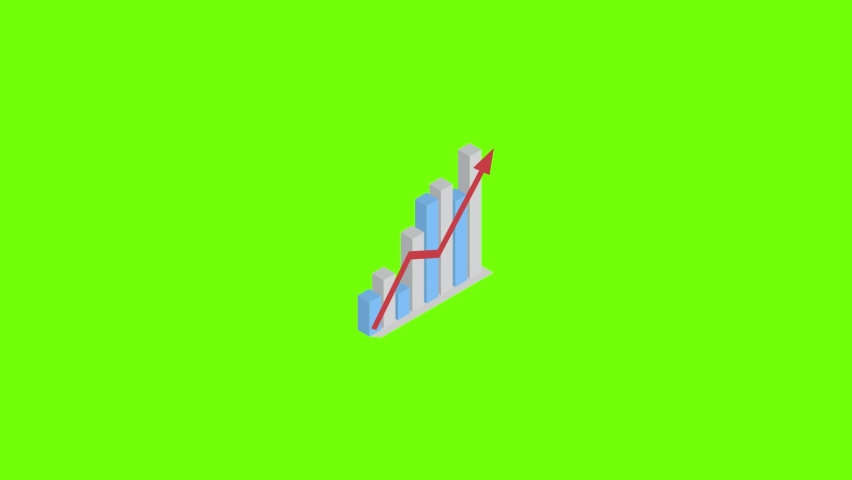 Business arrow develop graph icon animation best object on green screen background | Shutterstock HD Video #1075062797