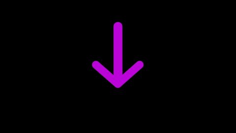 Direction Arrow Symbol Pointing on Black Background Animation 4K Stock Footage. 