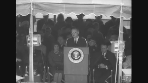 CIRCA 1964 - LBJ gives the dedicatory speech at the New York World's Fair.
