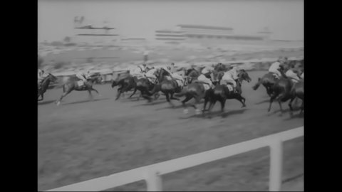 CIRCA 1960 - The Epsom Derby takes place in Epsom, England.