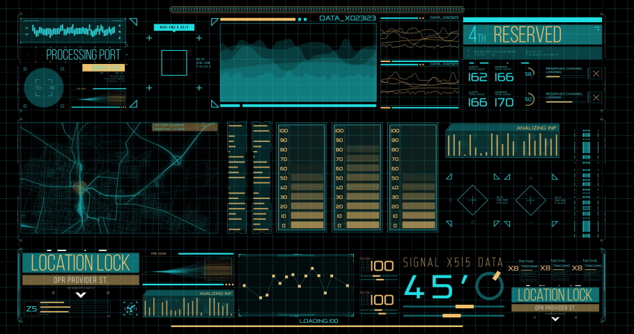 A futuristic digital interface with a satellite map of the city, which can be used in the topics of the police, FBI, CIA. Search and tracking by special services on the streets of the city.