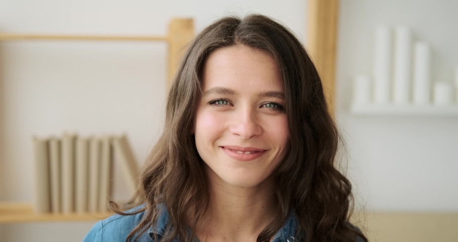 Beautiful woman smiling at home