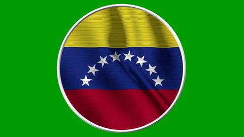 Venezuela Circular Flag Loop - Realistic 4K flag waving in the wind. Seamless loop with highly detailed fabric texture. Loop ready in 4k resolution