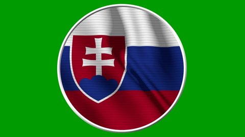 Slovakia Circular Flag Loop - Realistic 4K flag waving in the wind. Seamless loop with highly detailed fabric texture. Loop ready in 4k resolution