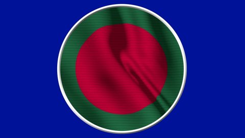 Bangladesh Circular Flag Loop - Realistic 4K flag waving in the wind. Seamless loop with highly detailed fabric texture. Loop ready in 4k resolution