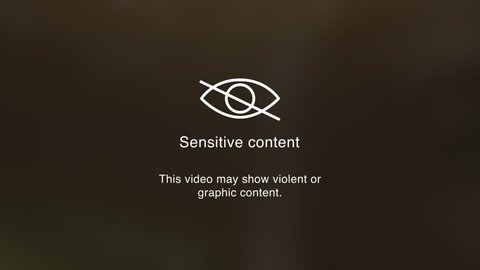 Sensitive Content Animation with Text and Blurred Video Background