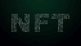 NFT crypto art concept, abstract blockchain technology animation, binary code, non fungible token of unique collectibles, digital artwork. 3d animated background, cryptocurrency digital money - Powered by Shutterstock - Get 15% off with code: PIKWIZARD15