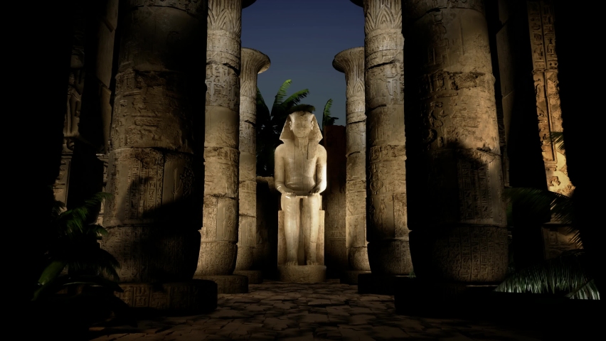 Egyptian monument of pharaoh ramses II near from Luxor temple | Shutterstock HD Video #1075173542