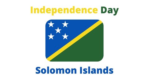 Happy Independence Day. Solomon Islands National Flag with Special Effects. This illustration Represents the Independence Day of Solomon Islands on 7th July.