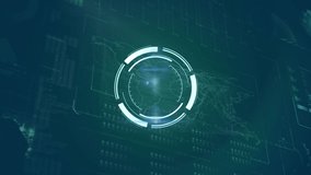 Round scanner over world map against digital interface with data processing on blue background. digital interface and technology concept - Powered by Shutterstock - Get 15% off with code: PIKWIZARD15