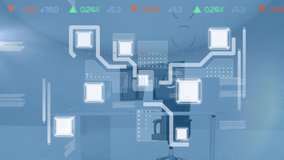 Animation of network of connections and data processing over empty office. global business, digital interface, technology and networking concept digitally generated video. - Powered by Shutterstock - Get 15% off with code: PIKWIZARD15
