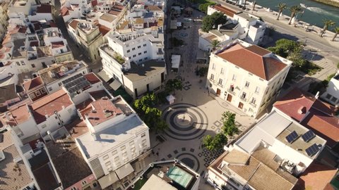 Unique geometrical design created with Portuguese pavement, calcada portuguesa, Gil Eanes square, Lagos, Algarve.