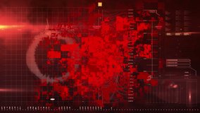 Animation of red x and skull over data processing on interface. global business communication interface and health warning concept, digitally generated video.