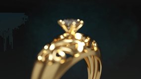 Gold Diamond Ring Jewelry Spinning