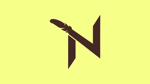 N letter logo animation with medium yellow background for your choice