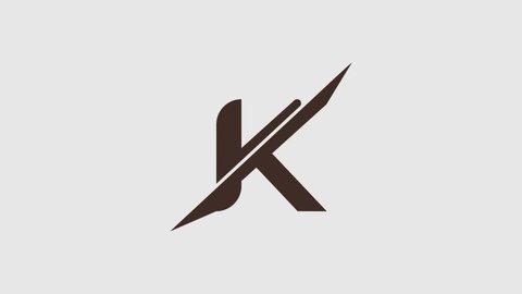 K letter logo animation with white background for your company
