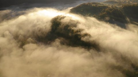 Aerial Shot Of Landscape Covered With Fog At Una National Park