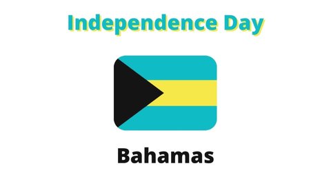 Happy Independence Day. Bahamas National Flag with Special Effects. This illustration Represents the Independence Day of Bahamas on 9th July.