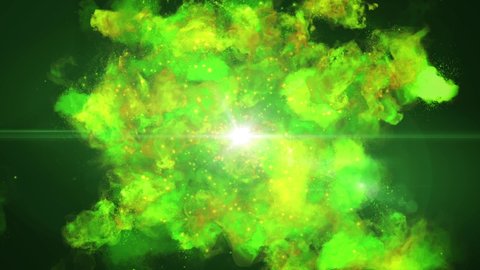 Green Explosion Fire Particle Loop Animation Stock Footage Video (100% ...