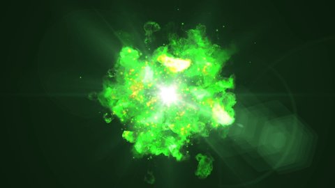 Green Explosion Fire Particle Loop Animation Stock Footage Video (100% ...