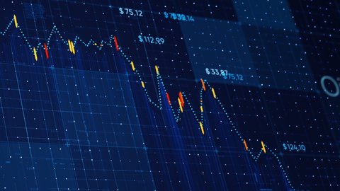 Financial Chart Shows Fall Markets Stock Footage Video (100% Royalty ...