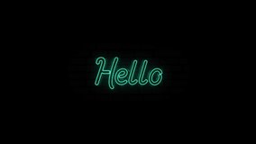 Neon text of HELLO on Black Background. 4k - Powered by Shutterstock - Get 15% off with code: PIKWIZARD15
