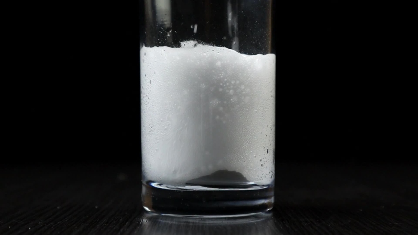 The chemical reaction of vinegar and baking soda produces carbon dioxide gas | Shutterstock HD Video #1075305995