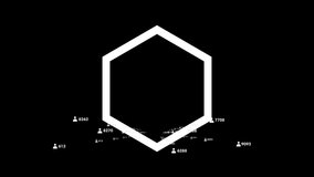 Animation of rotating white hexagon and people icons with data processing on black background. global communication and data sharing technology concept, digitally generated video. - Powered by Shutterstock - Get 15% off with code: PIKWIZARD15