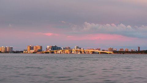 Sarasota, Florida, USA downtown skyline on the bay.