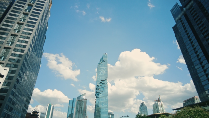 Timelapse Bangkok view of Mahanakhon is the new highest building in Bangkok Thailand Royalty-Free Stock Footage #1075352369