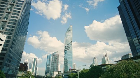 Timelapse Bangkok view of Mahanakhon is the new highest building in Bangkok Thailand