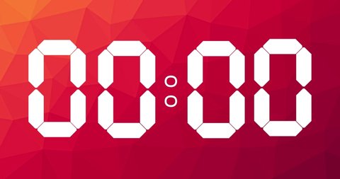 15 Seconds Countdown Timer on red background, Digital timer, white electronic timer, The timer video. 0 to 15 countdown video on the black background, white numbers
