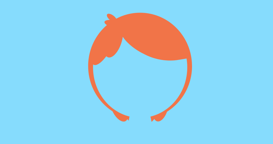 Animation of wig and different moustache on blue background. fashion and accessories background pattern concept digital animation.