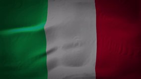 A high-quality footage of 3D Italy flag fabric surface background animation
