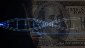 Animation of data processing over american dollar banknote. global business, finances, technology, digital interface and connections concept digitally generated video. - Powered by Shutterstock - Get 15% off with code: PIKWIZARD15